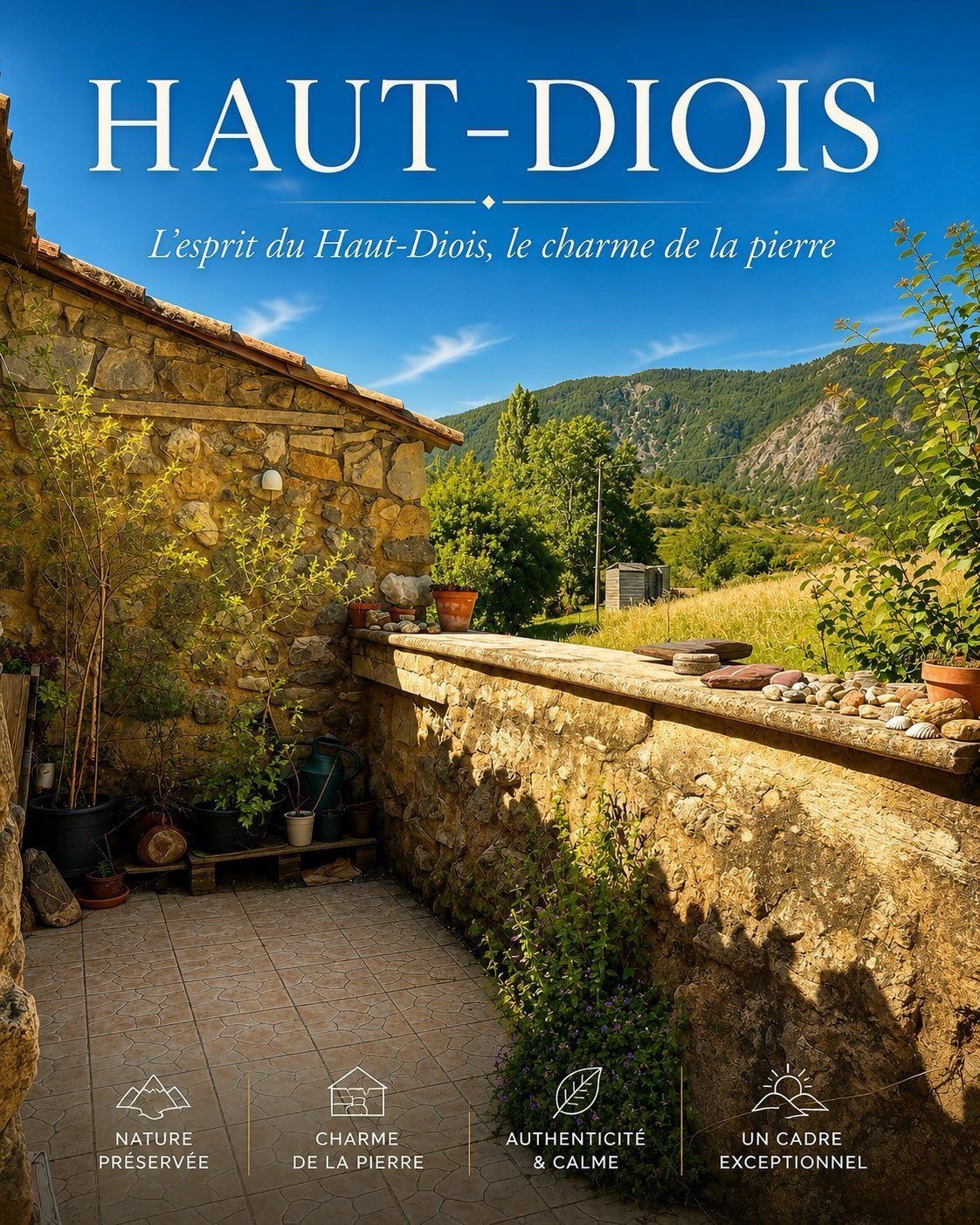 ROTTIER – HAUT-DIOIS - DRÔME  Bergerie de caractère rénovée au cœur d’un environnement naturel préservé