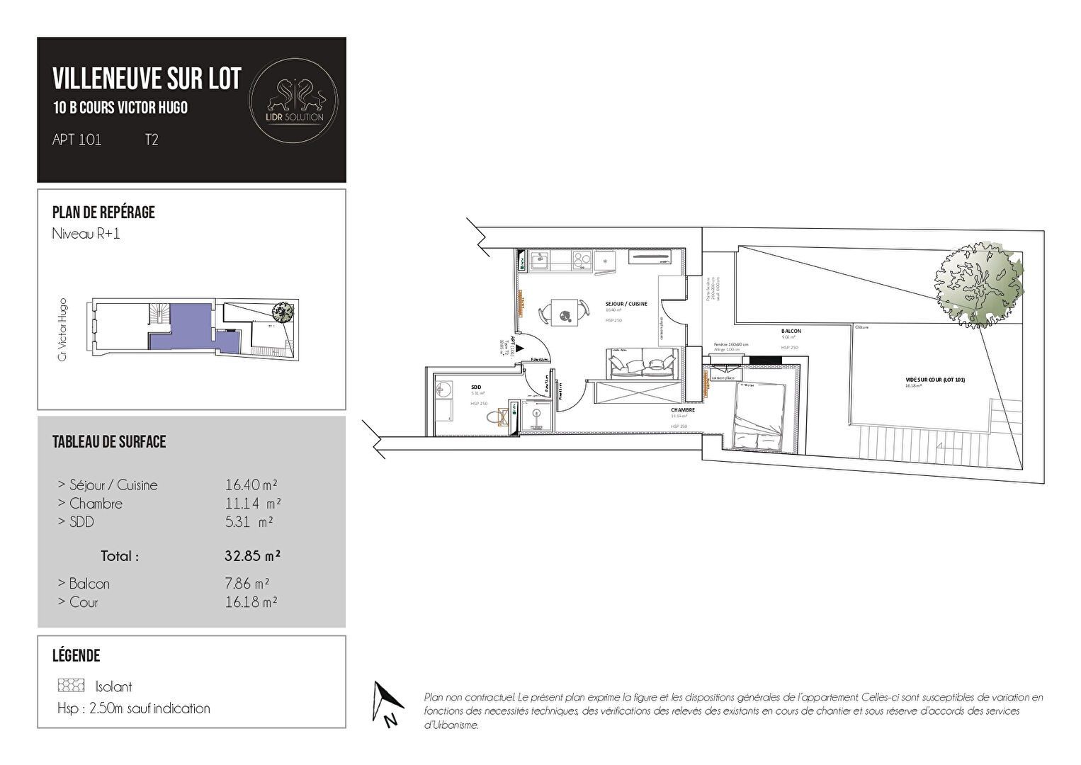 VILLENEUVE-SUR-LOT, PARC DE SAINT-CYR | T2 (33m² | 1ch) Lot 101
