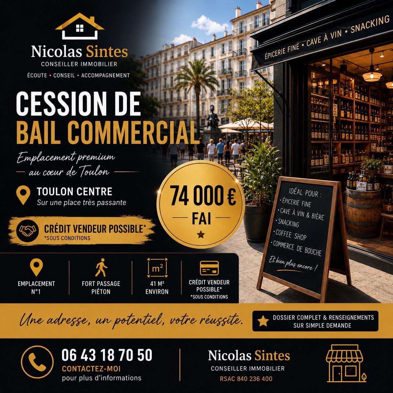 OPPORTUNITÉ RARE  - 83000 TOULON CENTRE - Cession de bail -