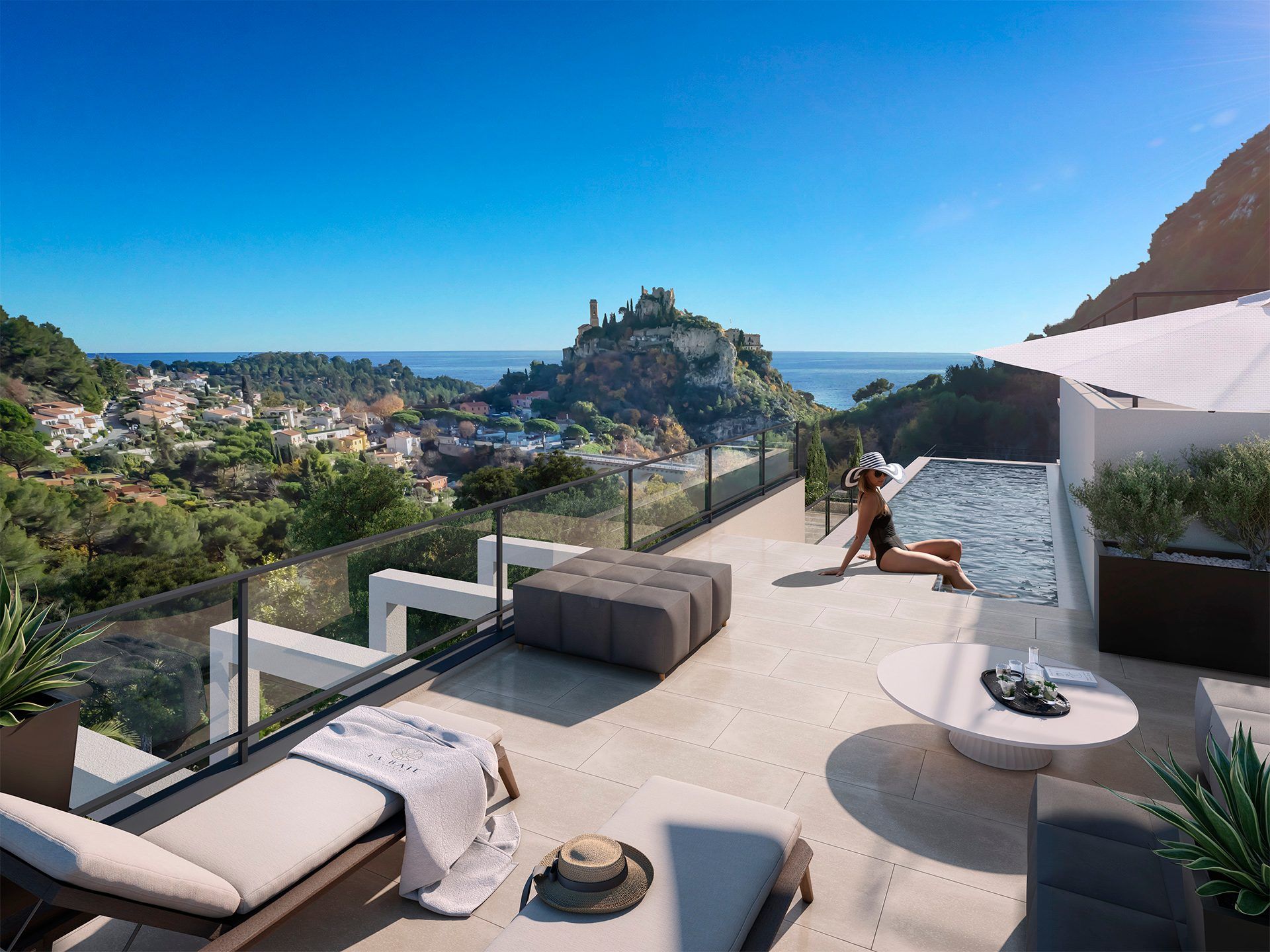 Èze, Exceptionnelle Villa-sur-le-Toit avec Piscine Privative et Vue Mer Panoramique