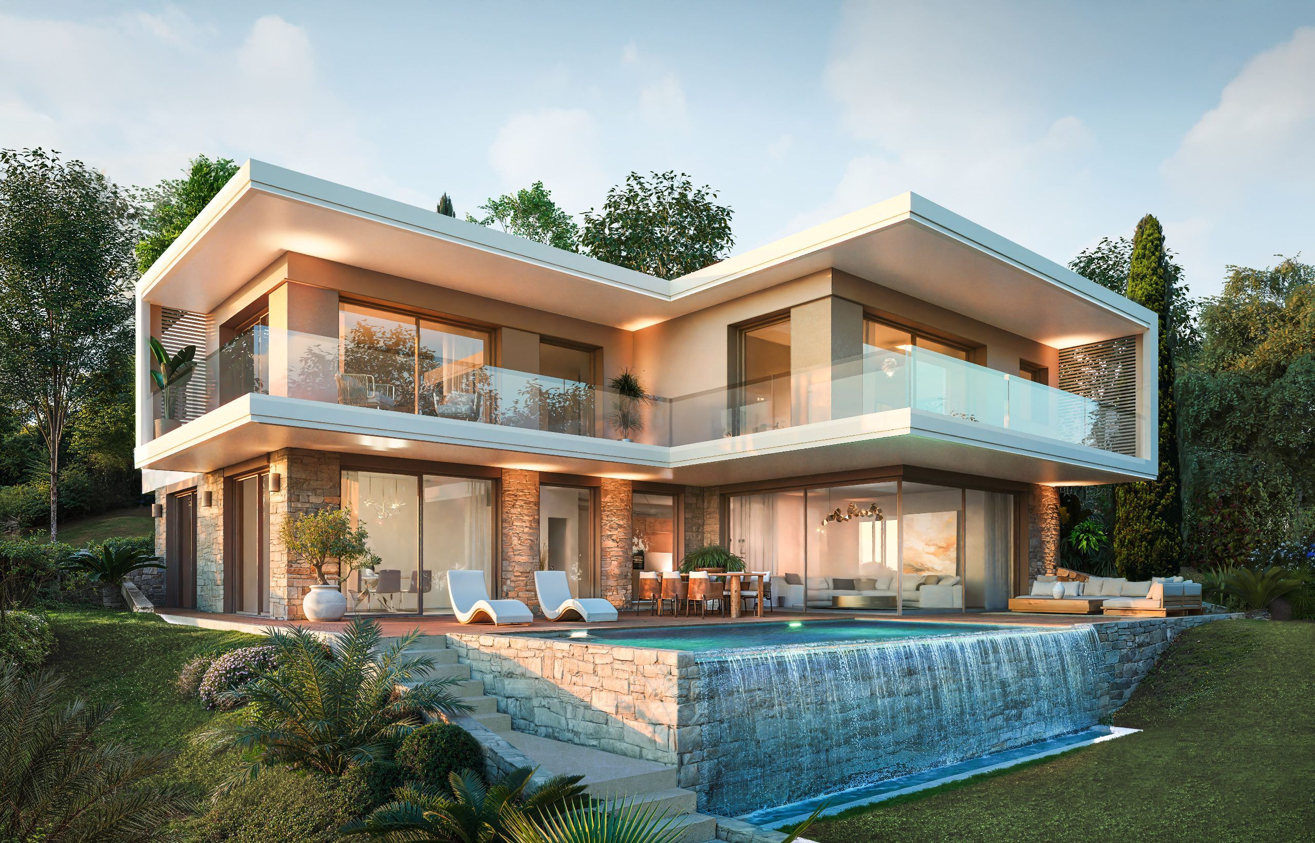 Mougins, Villa contemporaine dans Domaine Privé, Piscine et Ascenseur