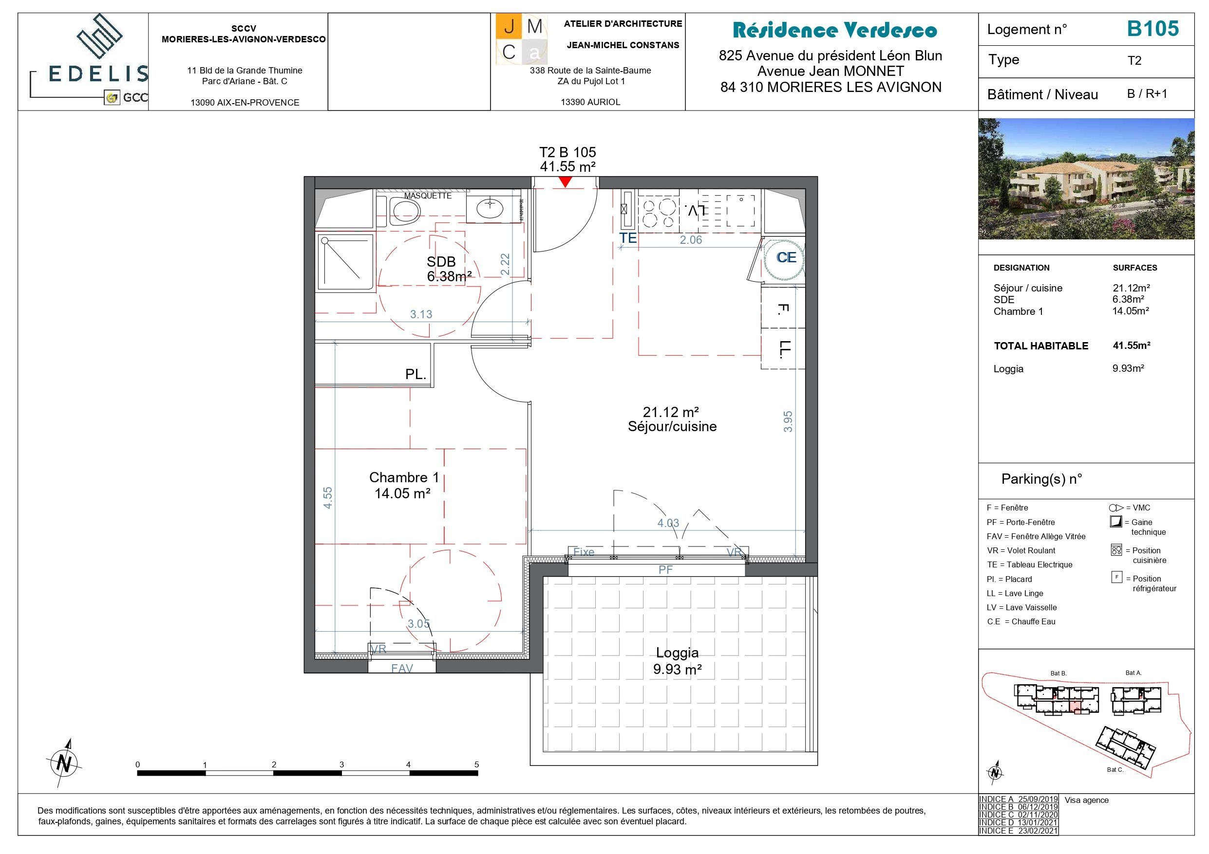 T2 lumineux avec parking privatif – Morières-lès-Avignon