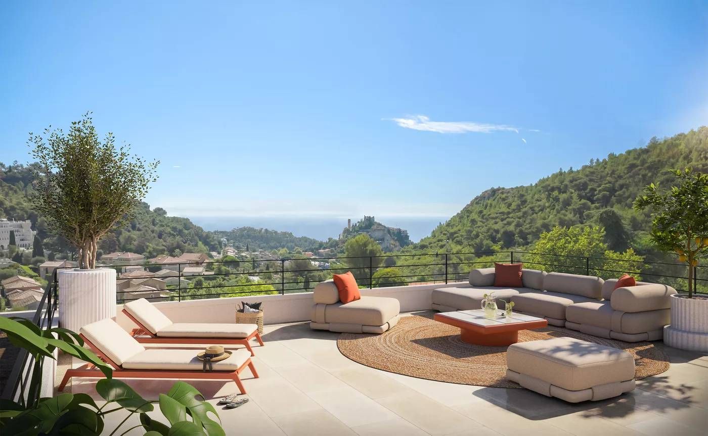 Èze, 4 Pièces Toit-Terrasse, Vue Mer et Piscine