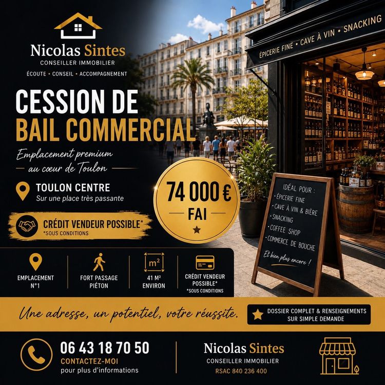 OPPORTUNITÉ RARE  - 83000 TOULON CENTRE - Cession de bail -